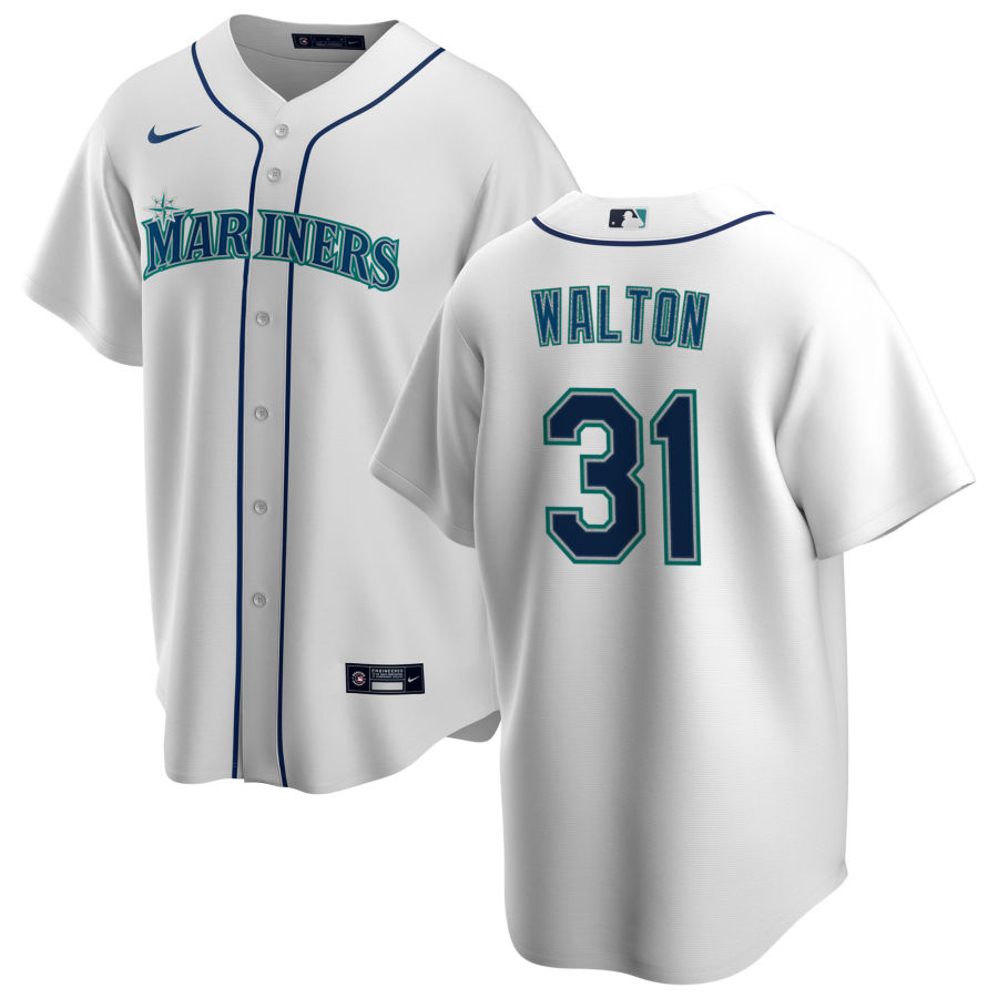 Nike Men #31 Donnie Walton Seattle Mariners Baseball Jerseys Sale-White - Click Image to Close
